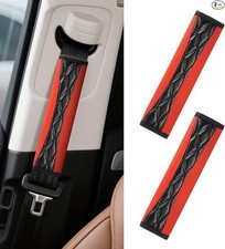2pcs Car Seat Belt Cover Pad Soft Leather Seatbelt Covers For Car Color Red 2pcs Car Seat Belt Cover Pad Soft Leather Seatbelt Covers For Car Color Red