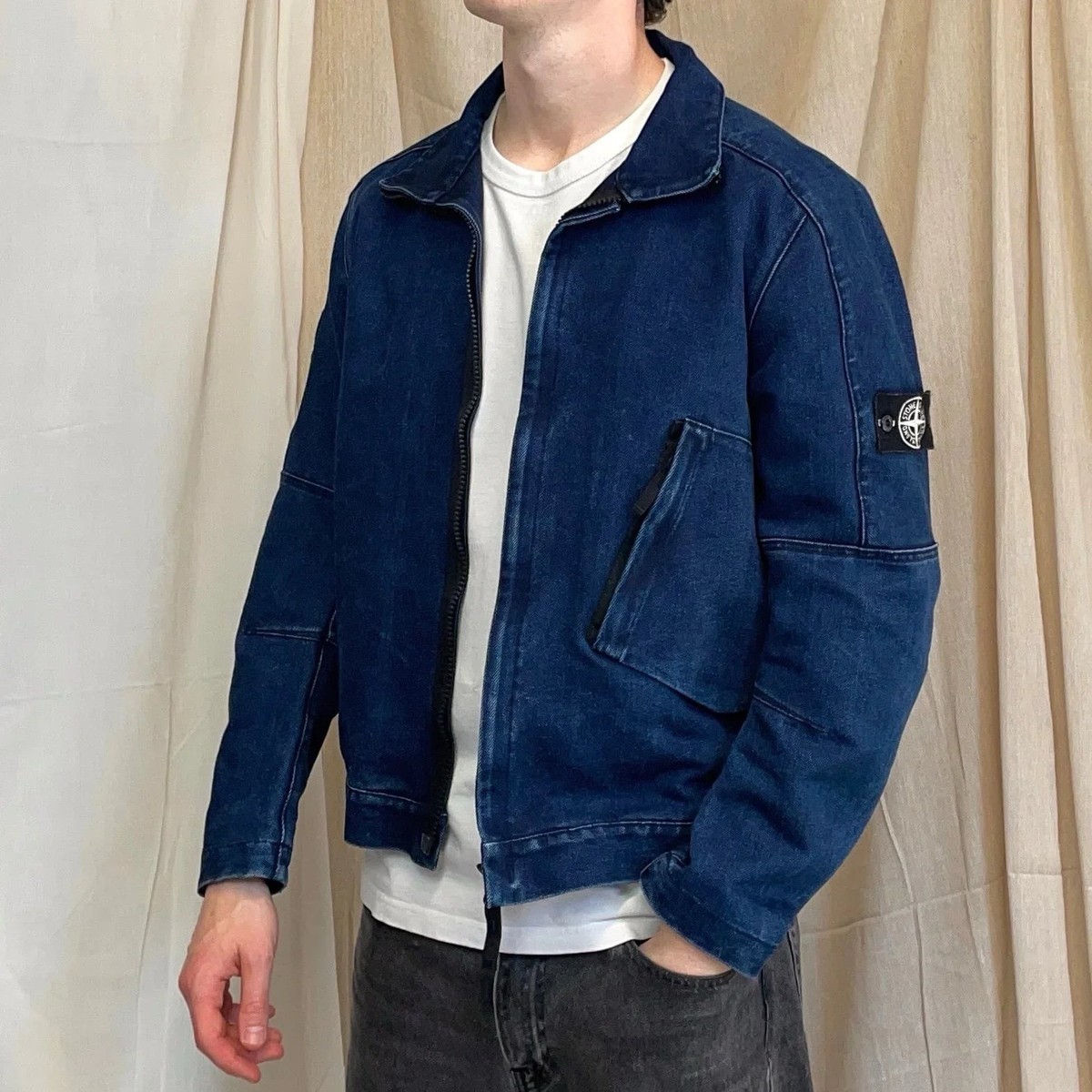 Stone Island Blue AW16 Polypropylene Denim Articulated Jacket Sz L
