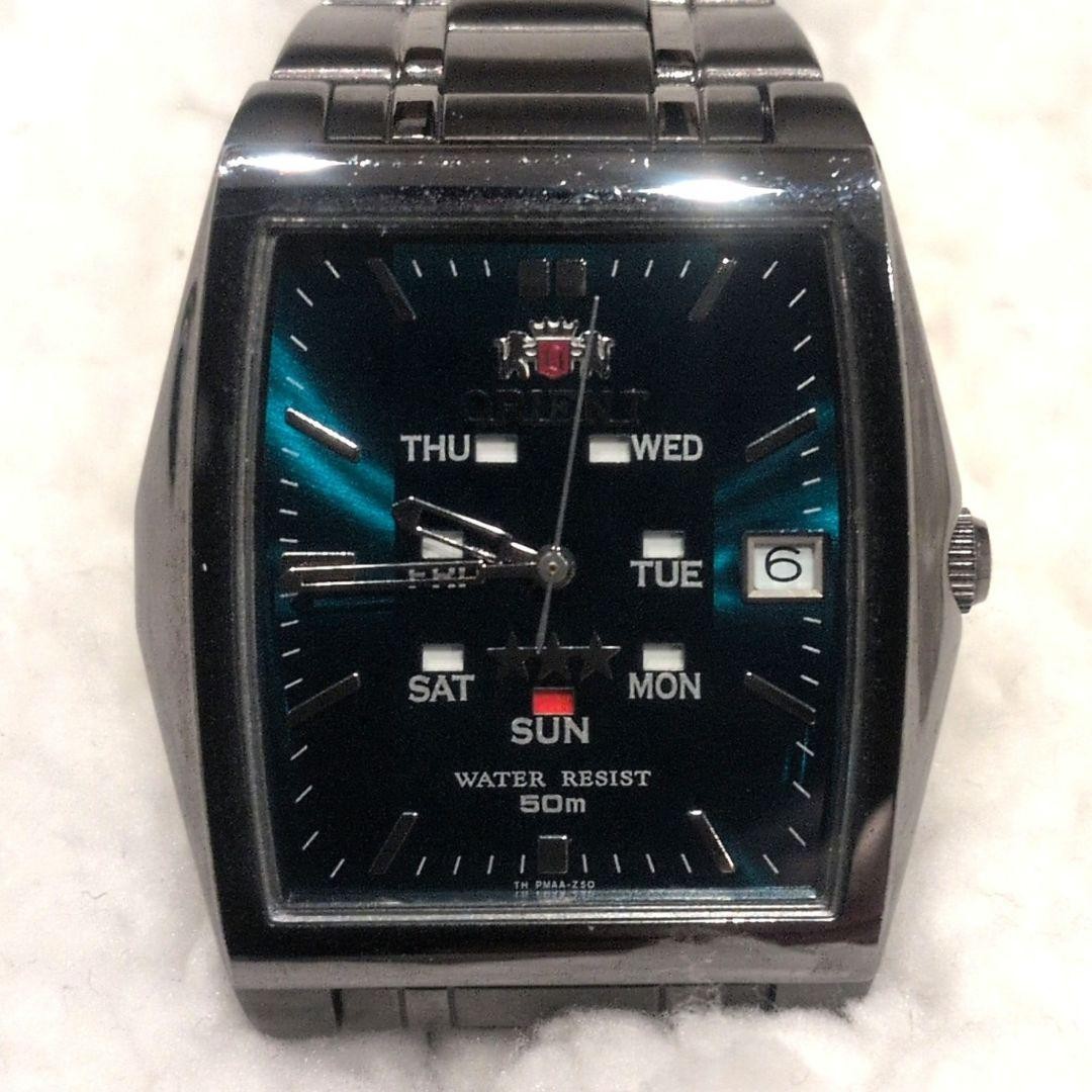 Orient Three Star Automatic Watch Green Blue Dial… - image 4