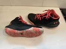 Size 1 Y GS UA Under Armour Jet 21 Girls Basketball Shoes - Pink / Black