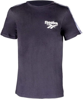 Reebok Jungen T-Shirt Big Taped Repeat Sportshirt Kurzarmshirt, schwarz, M / 152