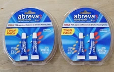 Abreva 10% Docosanol Cold Sore & Fever Blister 2 Tubes (2 Packs) Exp: 03/2028 + 