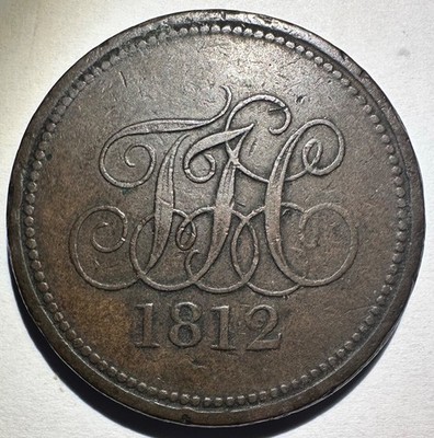 1812 Great Britain Wales 1 Penny Token, Tredegar Iron Company VF Scarce! Nice!