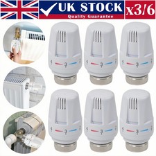 3/6X Thermostat Head TRV Radiator Thermostatic Heater Control Head Heating Valve
