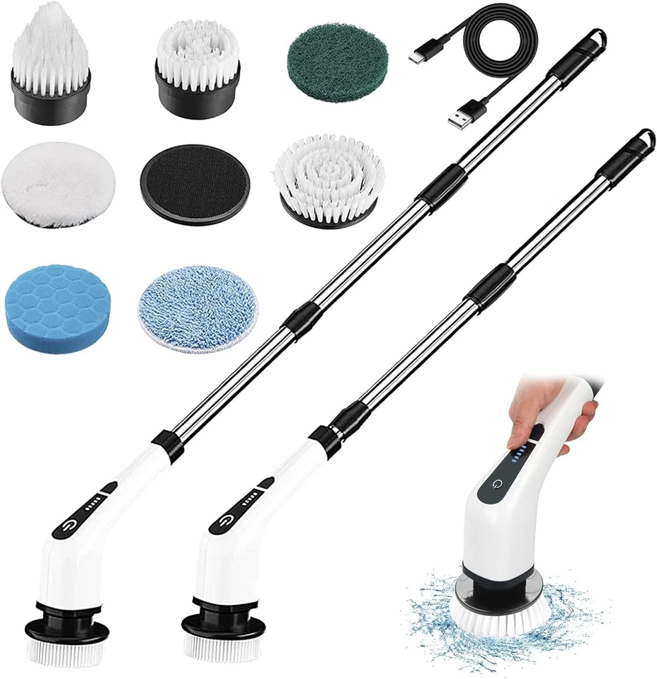 Spazzola Elettrica Rotante Pulizia Senza Filo 7 in 1 Pulizie Auto Casa Doccia - Immagine 3 di 4