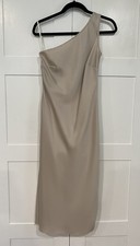 Anthropologie BHLDN Audrie One Shoulder Satin Midi Dress Size 2 GUC