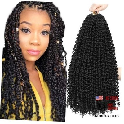 Passion Twist Hair 18 Inch 7 Packs Water Wave Crochet 18 Inch (Pack of 7) #1B