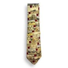 Vintage Necktie Roundtree & Yorke, Golf, All Silk, Made in USA, Clubhouse Style