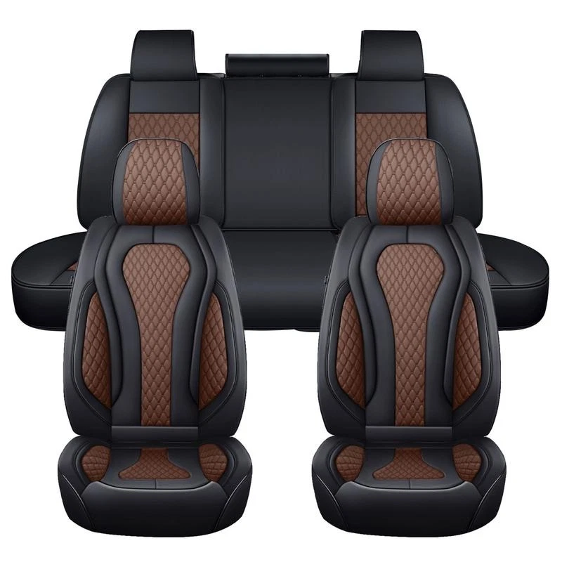 For Toyota Tacoma Car Seat Cover Deluxe Leather 2/5 Seats Front Rear Protector Foto 4 de 4