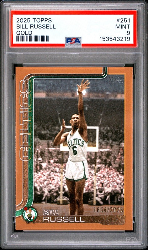 2025 TOPPS 251 BILL RUSSELL GOLD /2026 PSA 9