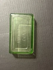 Vtg. Hazel Atlas Green Uranium Depression Glass 6" Butter Embossed Cover Only