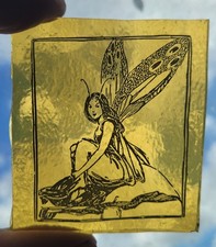 Stained glass fairy piece kiln fired amber antique art glass