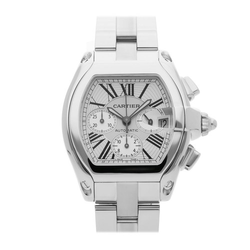 Cartier Roadster XL Chronograph Steel Auto 48mm x 43mm Bracelet Watch W62019X6
