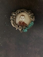 Superbe et ancienne broche de col porte-photo Art Nouveau*** A Nettoyer 