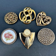 Vintage Scarf Clip Lot of 6 Art Deco Victorian Filigree Heart 2 West Germany