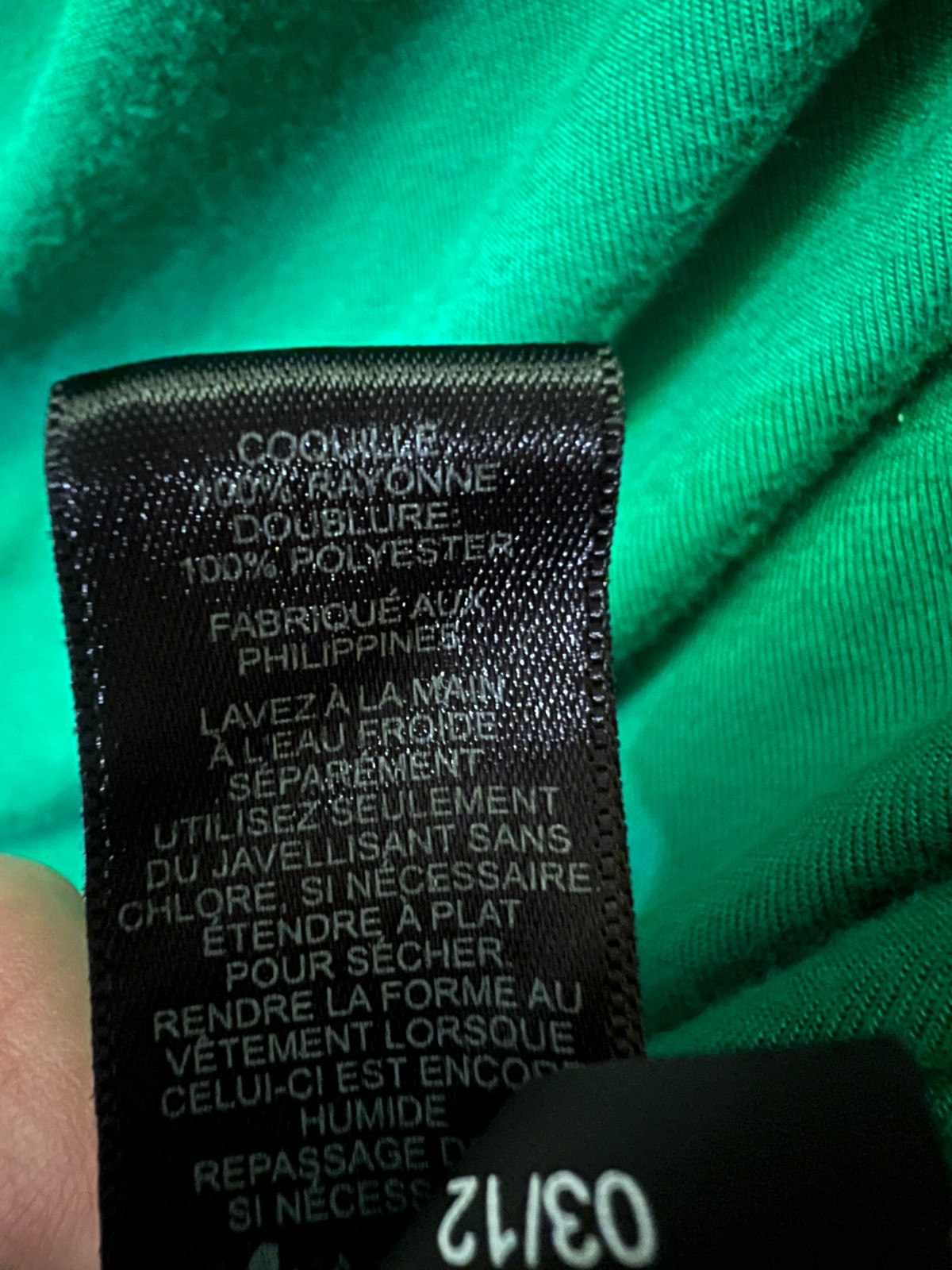 Express Vibrant Green Drape Blouse - image 5