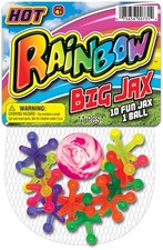 JA-RU Rainbow Big Jacks Game Set Retro. Large Hi Bounce Large, Multicolor