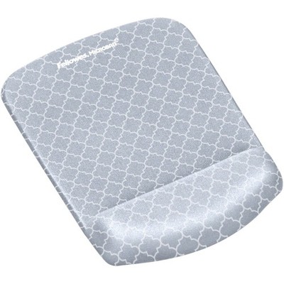 Fellowes PlushTouch Foam Mouse Pad Wrist Support Microban Gray Lattice 9549701