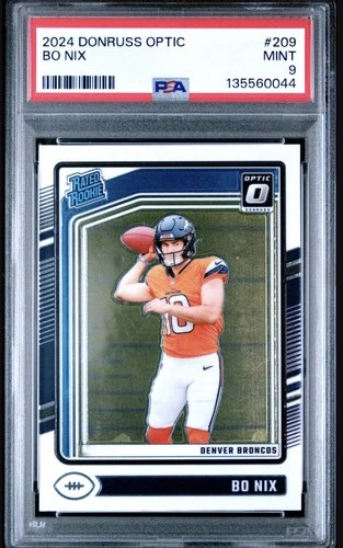 2024 Donruss Optic Bo Nix RATED ROOKIE CARD #209 Denver Broncos PSA 9 Mint 🔥