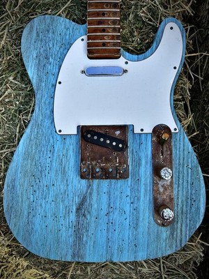 Blue Barned Pistols Crown Barncaster TELE GUITAR BODY ONLY PARTCASTER USA MADE