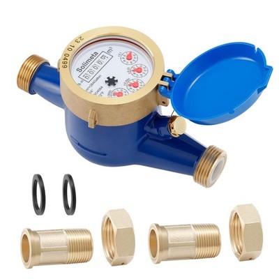 Water Meter, Cold Water Meter for Garden and Home, 3/4''NPT Couplings, Measuri...