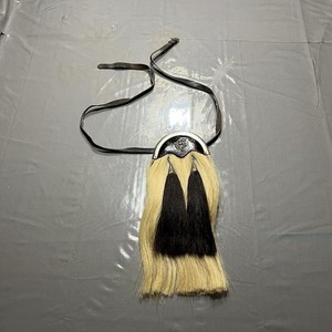 Vtg Scottish Leather Horse Hair Sporran Silver Plated Made in Scotland