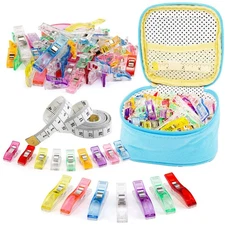 Sewing Clips 100 Pcs Quilting Clips 80 Small +20 Large Fabric Clips Assorted ...