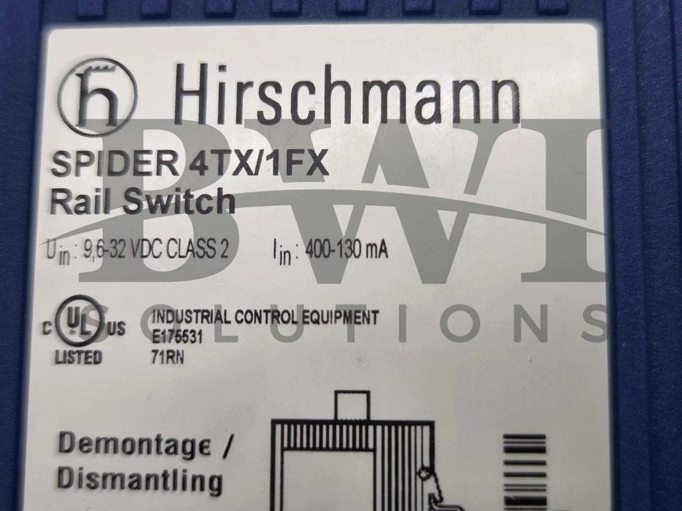 Conmutador ENET de riel de 5 puertos no administrado Belden Hirschmann SPIDER4TX1FX Foto 2 de 4