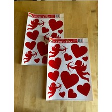 Paper Magic Group Color-Clings Valentines Cupid Hearts Window Decals 2 Sheets