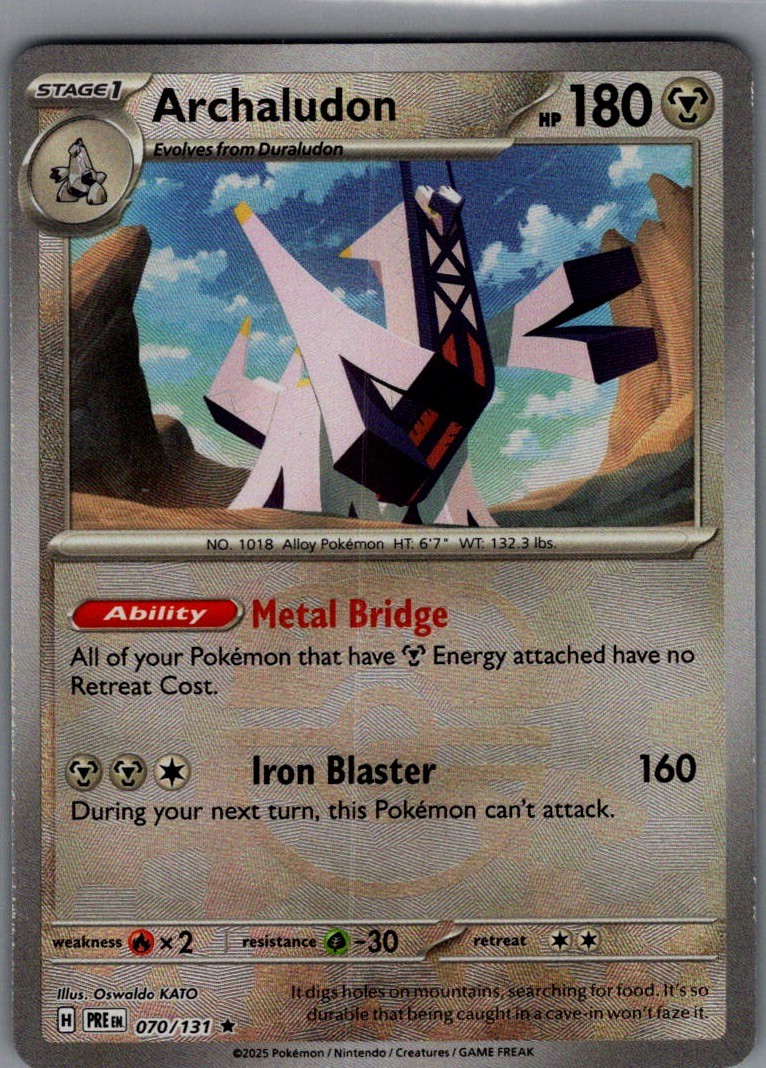 Archaludon (Master Ball Pattern) Rare SV: Prismatic Evolutions 070/131 NM