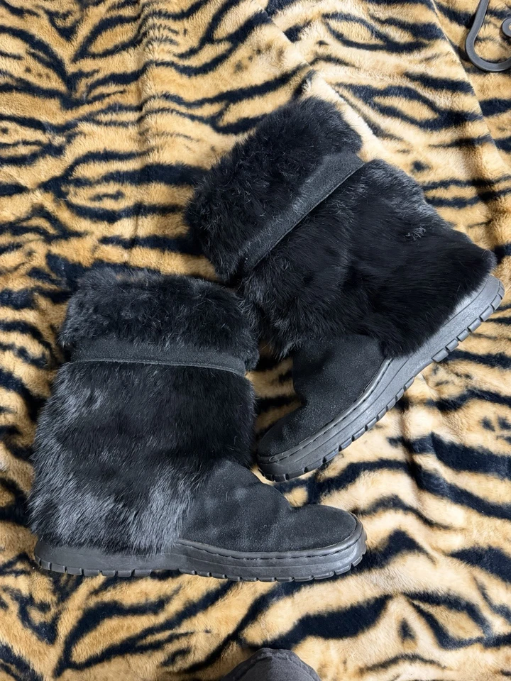 BearPaw Botas de Invierno Mujer Talla 9 Piel de Oveja Gamuza Piel de Conejo Pull On Mezcla de Lana Foto 2 de 4
