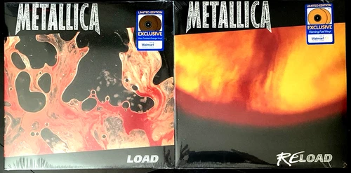 METALLICA "Load" & "ReLoad" Vinyl SEALED Repress (Twisted Orange/Flaming Fuel)