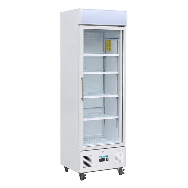 Polar White Upright Single Door Display Fridge 368Ltr Litre DM076 Catering