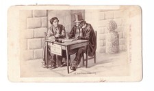 CDV FRATELLI ALINARI E C- NAPOLI FIRENZE COSTUMI NAPOLETANI LO SCRIVANO PUBBLICO