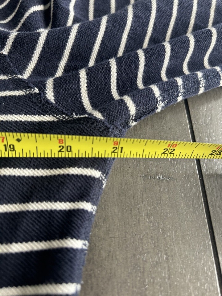 Mens J. Crew Striped sweater fullzip jacket Medium Navy White Sailing