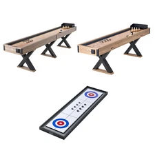 Uimoso 11.5 ft/9 ft/45 in Shuffleboard Table 2 in 1 Shuffleboard and Bowling