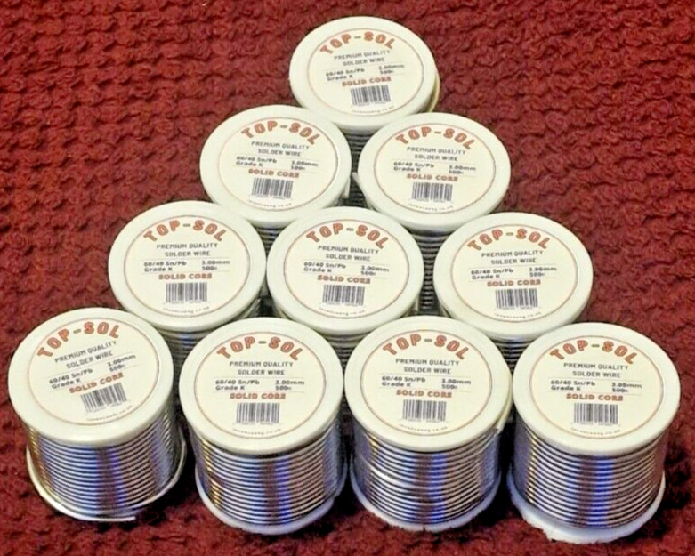 10-Pcs Prim-QuaTOP-SOL 60/40 Grade-K 3mm 500g Rolls Stained Glass-Tools-Supplies