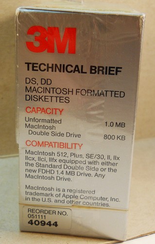 Compagnie 3M. Une boîte de 11 disquettes compatibles Macintosh. Neuf jamais ouvert. - Photo 4/10