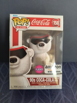 Funko Pop! AD Icons Coca Cola 90s Polar Bear Flocked #158 Amazon Exclusive