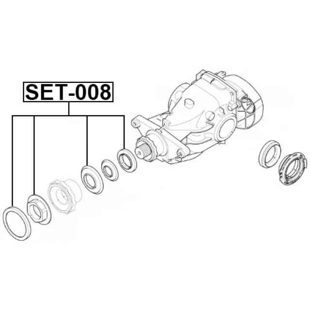 Rear Differential Oil Seal Kit for BMW 1 3 4 5 6 7 8 X1 X2 X3 X4 X5 X6 X7 Z3 Z4 - Image 3 of 4
