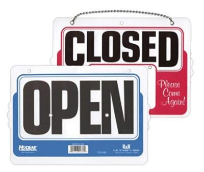 Sign Double-Sided Open/Closed 8 Inches by 11 Inches Sign with Dial-A-Time Will R
