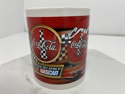 NASCAR Coca Cola Coffee Mug Red White Driving Your Thirst For Racing Cup Race