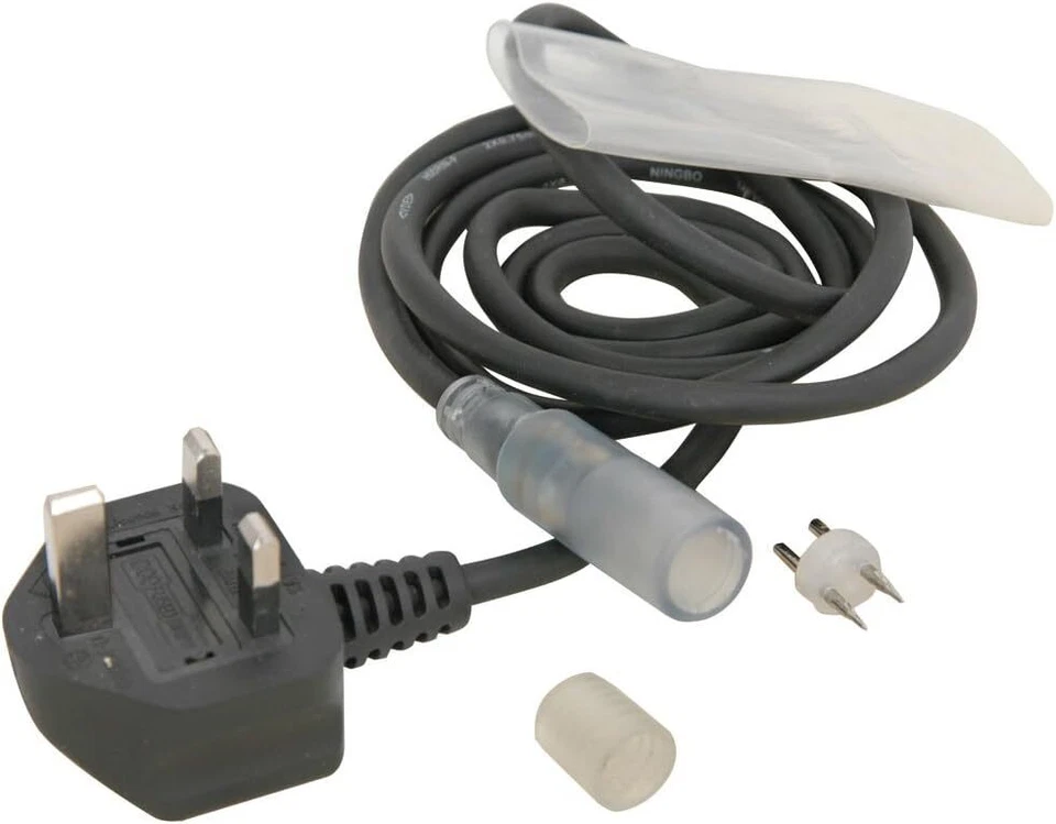 LYYT Rope Light Power Cable with Plastic Sleeve and End Cap