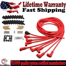 Electronic Spark Plug Wire Set Kit 8mm 90 degree Spiral core for Chevy SBC 500ft