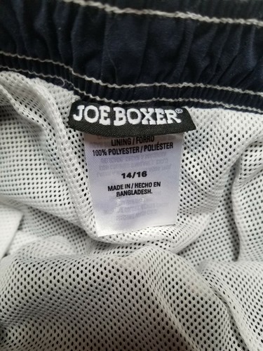Joe Boxer Mens Swim Cargo Shorts Size 14/16 Four-Eyelet Lacing Denim Blue New - Picture 4 of 9