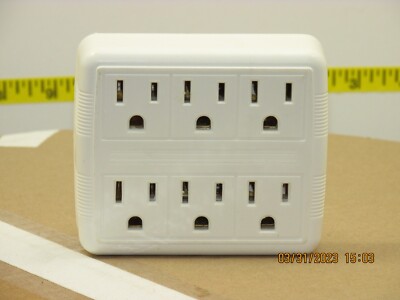 The listing is for:(1)Prime Elec.6-Outlet Wall Tap-White,Model# 001011(YLCT-7)-G