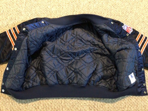 Giacca Bomber Vintage Starter Made in USA Raso NFL Chicago Bears Taglia L - Foto 7 di 11