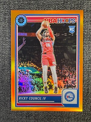 Ricky Council IV 2023-24 Panini Hoops Premium Stock Orange Prizm #168 /299