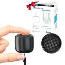 2 Mini Speakers, 3W Portable Small Wireless Speaker with Black Speaker