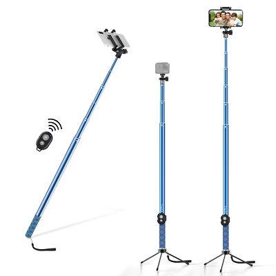 	Bluetooth Long Selfie Stick- Super Length Lightweight Extendable Pole to 118	